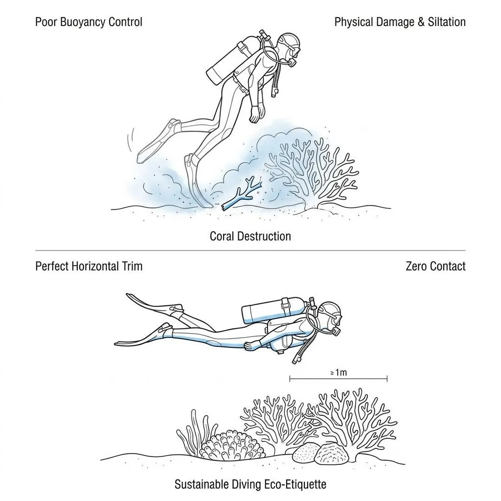 Comparison of diver buoyancy control and trim postures for coral reef protection / © Taehoon Kwon