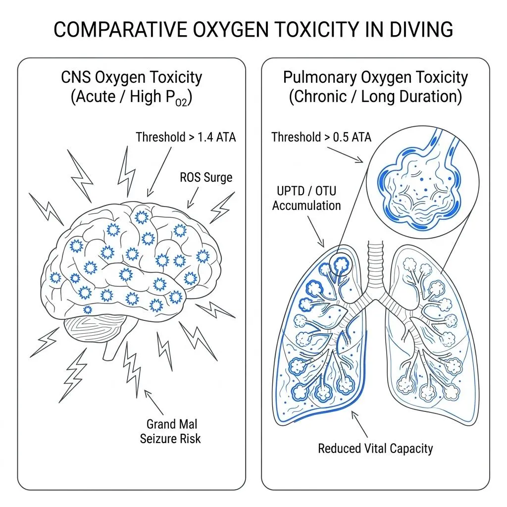 CNS vs. Pulmonary Oxygen Toxicity: A Tale of Two Mechanisms / © Taehoon Kwon